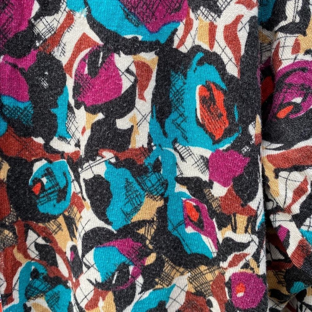 Lane Bryant Cardigan Sweater Plus Size 22/24 Colorful Button Front Floral - Picture 2 of 5
